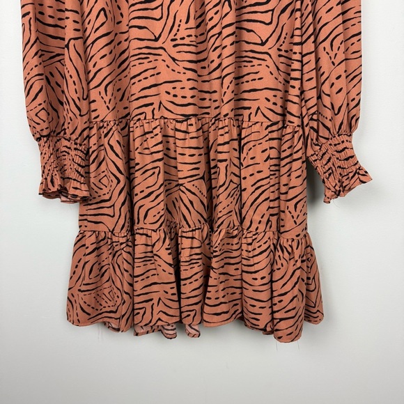 Nine West Animal Print Ruffle Swing Dress - Picture 4 of 8